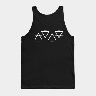 Air Fire Water Earth Four Elements Greek Triangle Symbols Tank Top